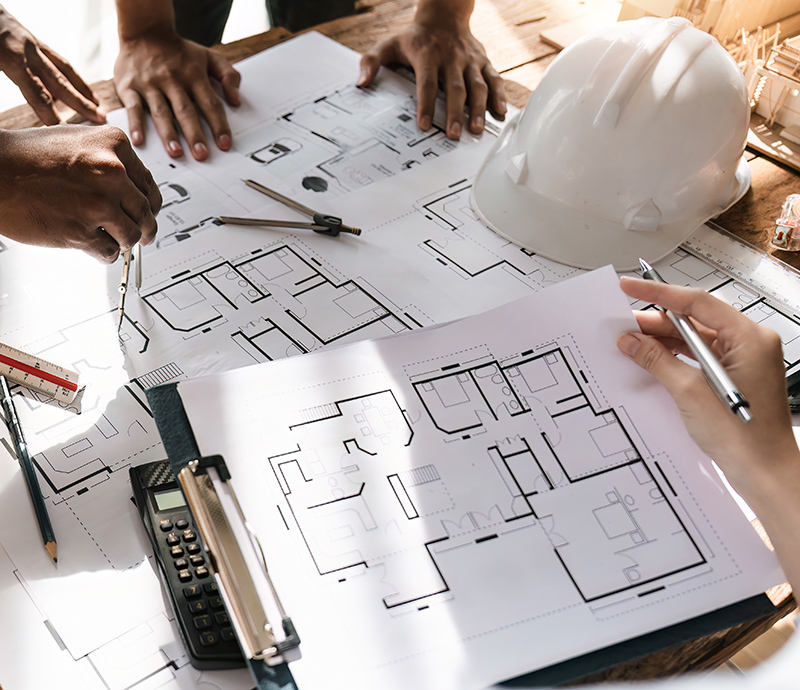 Plan des travaux pour une extension